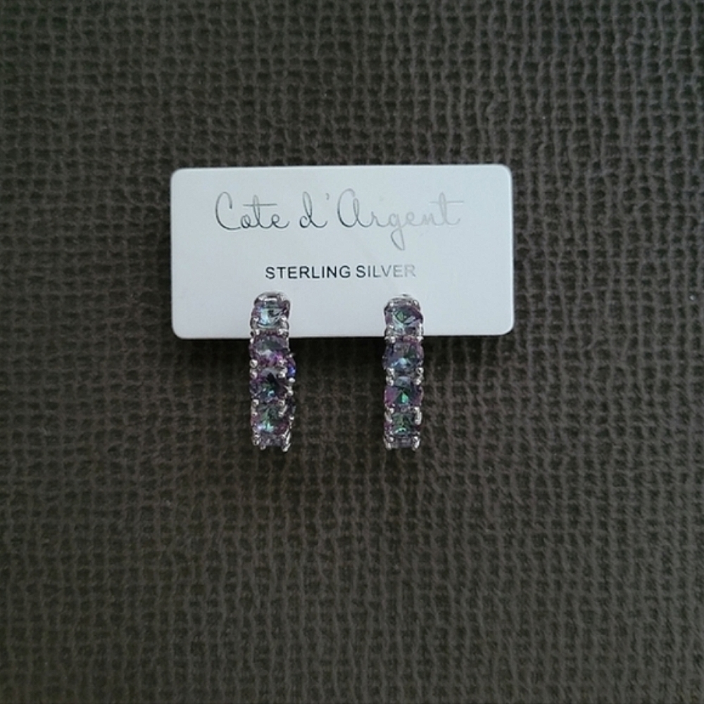 Cote d'Argent Mystic🧙‍♂️ Quartz Hoops - NWT - Picture 12 of 13